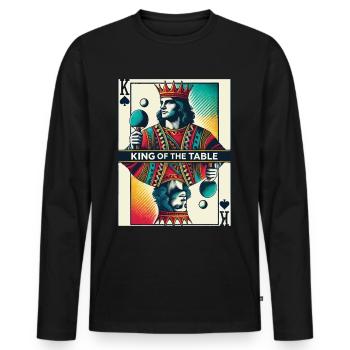 Rétro jouer au ping-pong king - T-shirt manches longues Premium bio Homme - noir - Devant - Nico (187cm)