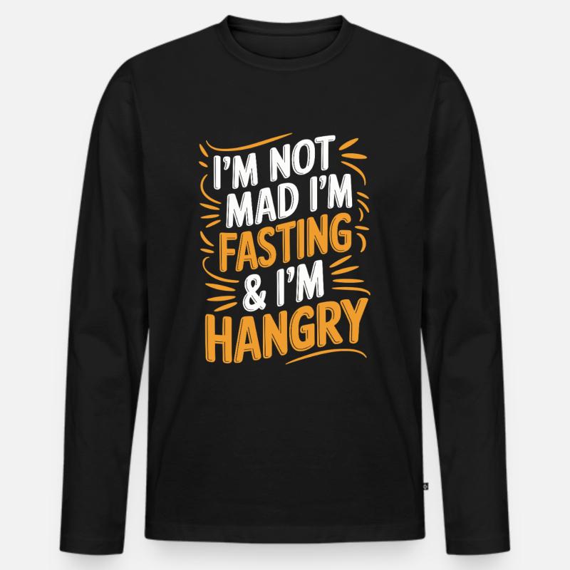 Intermittent fasting Intermittent fasting - Men's Premium Organic Long Sleeve Shirt - black
