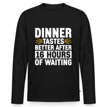 Intermittent fasting Intermittent fasting - Men's Premium Organic Long Sleeve Shirt - black - Front - Nico (187cm)