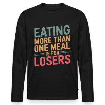 Intermittent fasting Intermittent fasting - Men's Premium Organic Long Sleeve Shirt - black - Front - Nico (187cm)