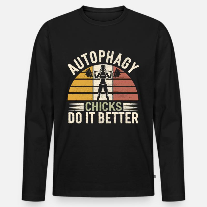 Intermittent fasting Intermittent fasting - Men's Premium Organic Long Sleeve Shirt - black