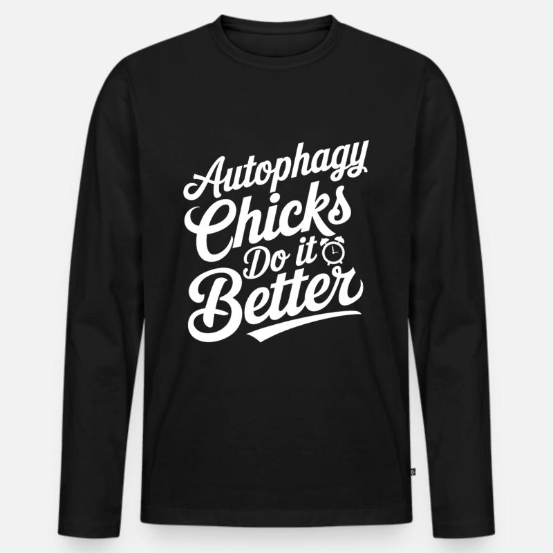 Intervallfasten Intermittierendes Fasten - Männer Premium Bio Langarmshirt - Schwarz