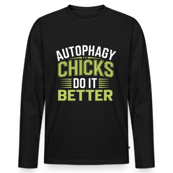Intermittent fasting Intermittent fasting - Men's Premium Organic Long Sleeve Shirt - black - Front - Nico (187cm)