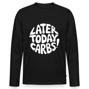 Intermittent fasting Intermittent fasting - Men's Premium Organic Long Sleeve Shirt - black - Front - Nico (187cm)