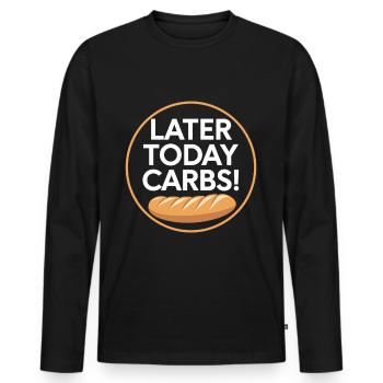 Intermittent fasting Intermittent fasting - Men's Premium Organic Long Sleeve Shirt - black - Front - Nico (187cm)