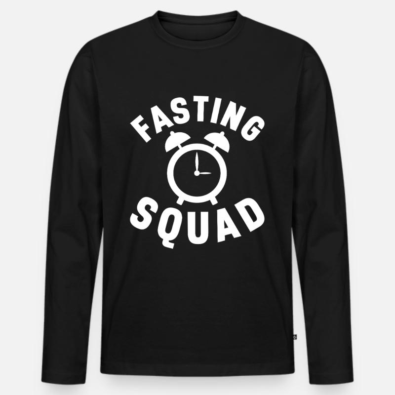 Intervallfasten Intermittierendes Fasten - Männer Premium Bio Langarmshirt - Schwarz