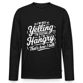 Intermittent fasting Intermittent fasting - Men's Premium Organic Long Sleeve Shirt - black - Front - Nico (187cm)