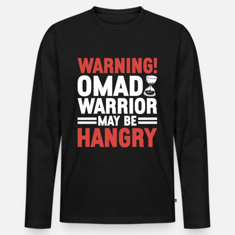 Intervallfasten Intermittierendes Fasten - Männer Premium Bio Langarmshirt - Schwarz