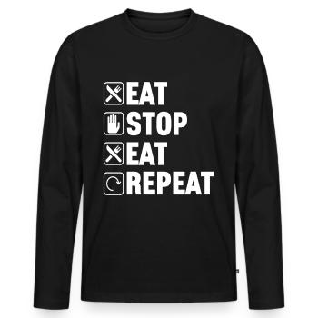Intermittent fasting Intermittent fasting - Men's Premium Organic Long Sleeve Shirt - black - Front - Nico (187cm)