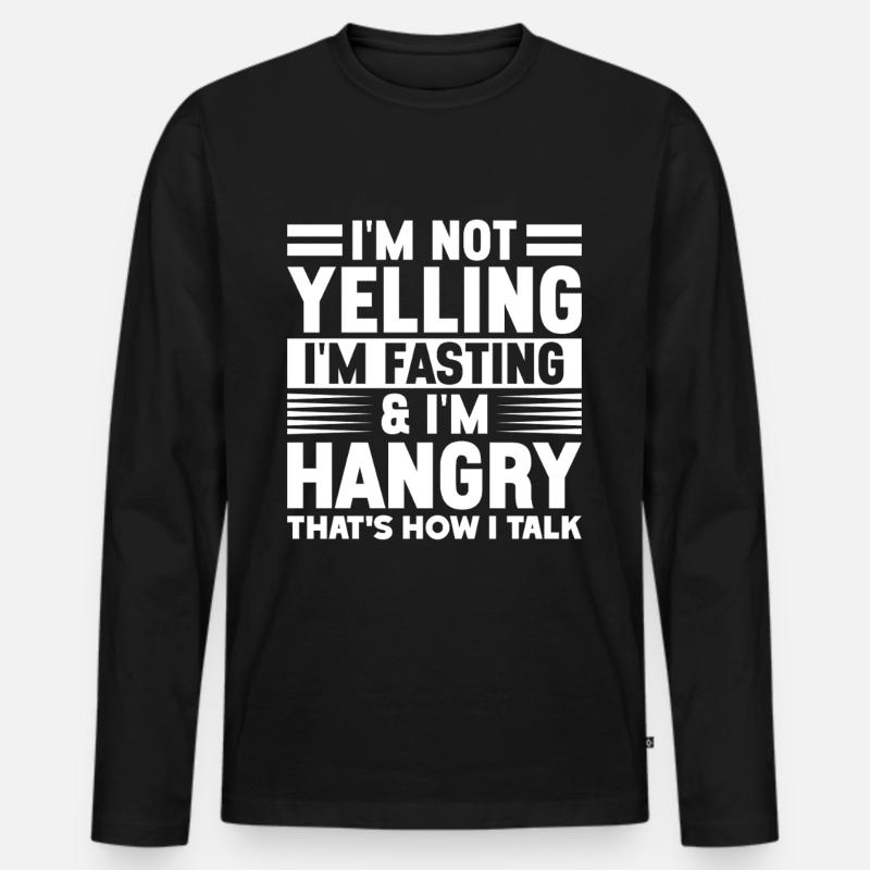 Intervallfasten Intermittierendes Fasten - Männer Premium Bio Langarmshirt - Schwarz