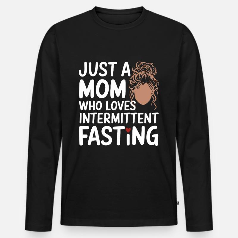 Intervallfasten Intermittierendes Fasten - Männer Premium Bio Langarmshirt - Schwarz