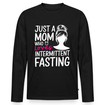 Intermittent fasting Intermittent fasting - Men's Premium Organic Long Sleeve Shirt - black - Front - Nico (187cm)