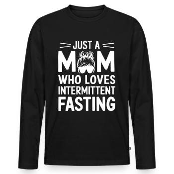 Intermittent fasting Intermittent fasting - Men's Premium Organic Long Sleeve Shirt - black - Front - Nico (187cm)