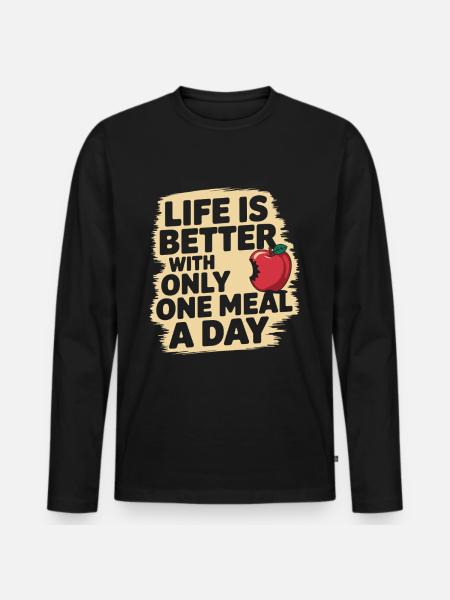 Intermittent fasting Intermittent fasting - Men's Premium Organic Long Sleeve Shirt - black