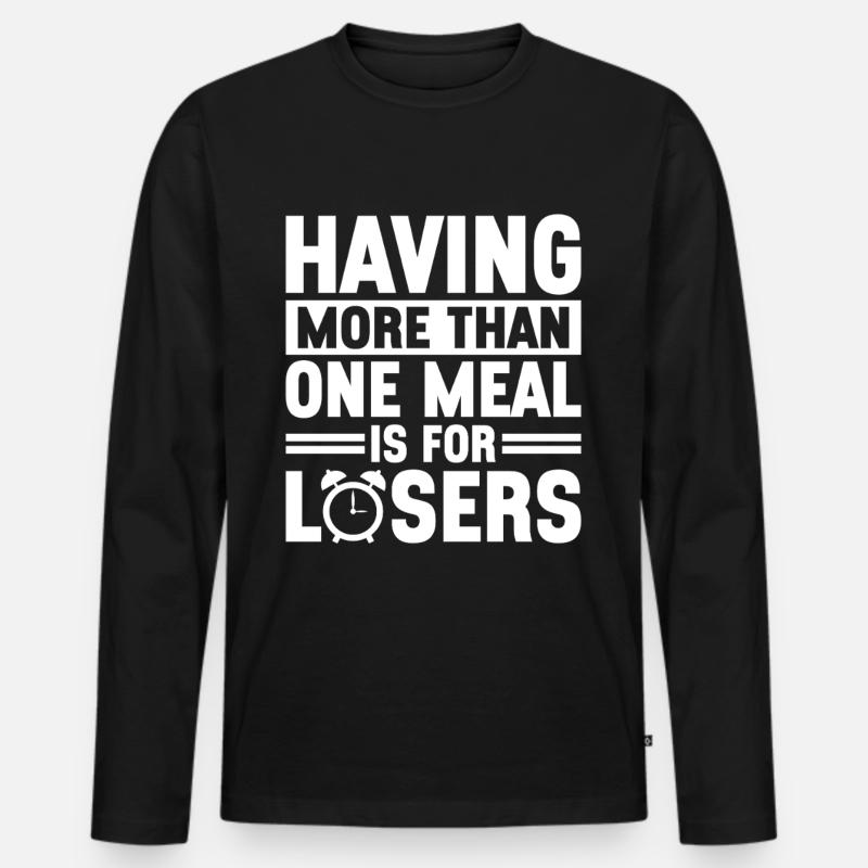 Intervallfasten Intermittierendes Fasten - Männer Premium Bio Langarmshirt - Schwarz