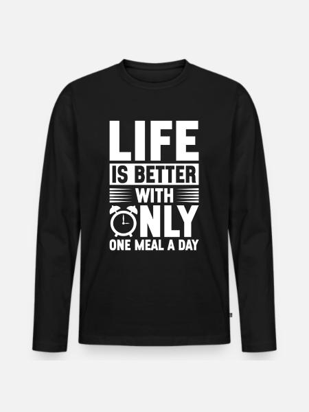 Intermittent fasting Intermittent fasting - Men's Premium Organic Long Sleeve Shirt - black