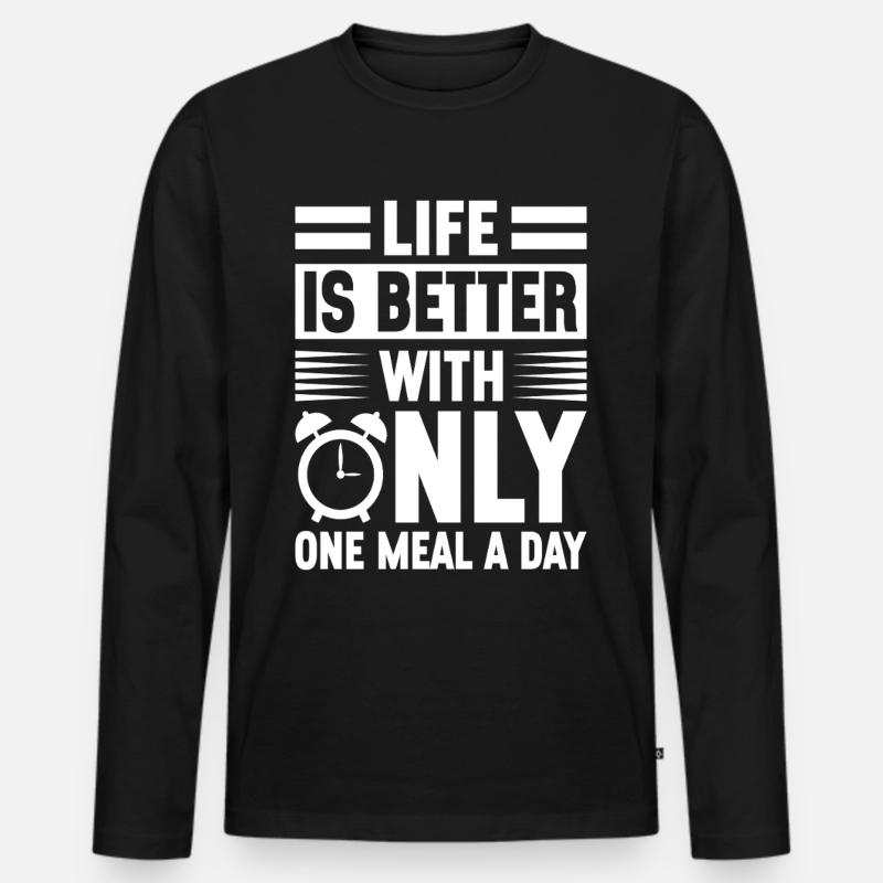 Intermittent fasting Intermittent fasting - Men's Premium Organic Long Sleeve Shirt - black