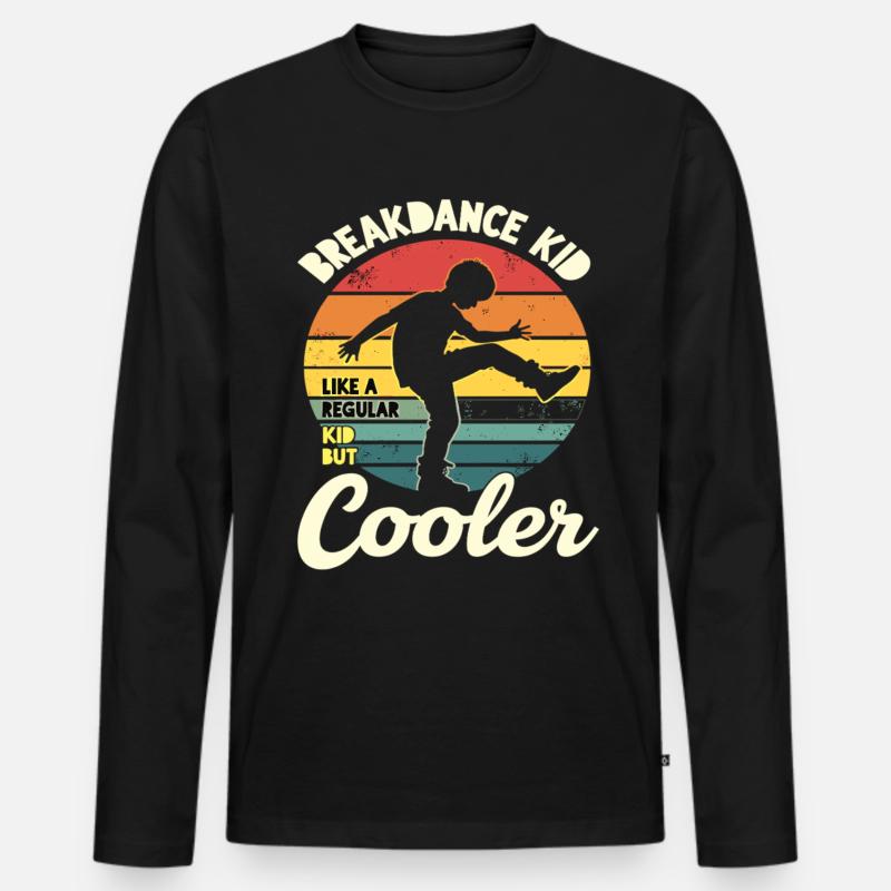Breakdance Kid Breakdancer Retro Dance B-Boys - T-shirt manches longues Premium bio Homme - noir