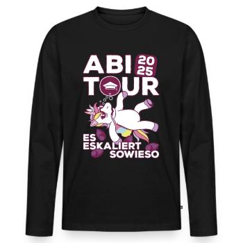 Abi Abschluss 2025 Abitur Abschlussfahrt Abi Tour - Männer Premium Bio Langarmshirt - Schwarz - Vorne - Nico (187cm)