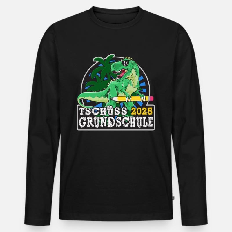 Grundschule Abschluss 2025 Grundschulabschluss - Männer Premium Bio Langarmshirt - Schwarz