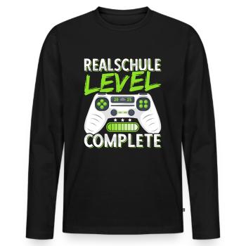 Realschule Abschluss 2025 Realschulabschluss Junge - Männer Premium Bio Langarmshirt - Schwarz - Vorne - Nico (187cm)