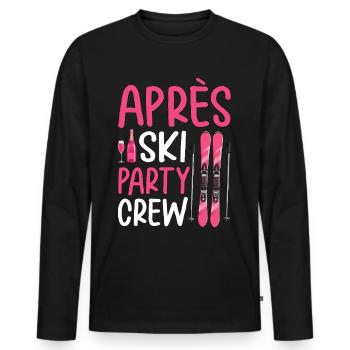 Équipe de fête après ski - T-shirt manches longues Premium bio Homme - noir - Devant - Nico (187cm)