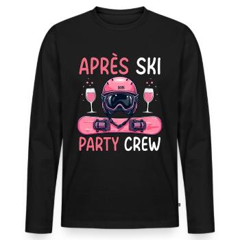 Équipe de fête après ski - T-shirt manches longues Premium bio Homme - noir - Devant - Nico (187cm)
