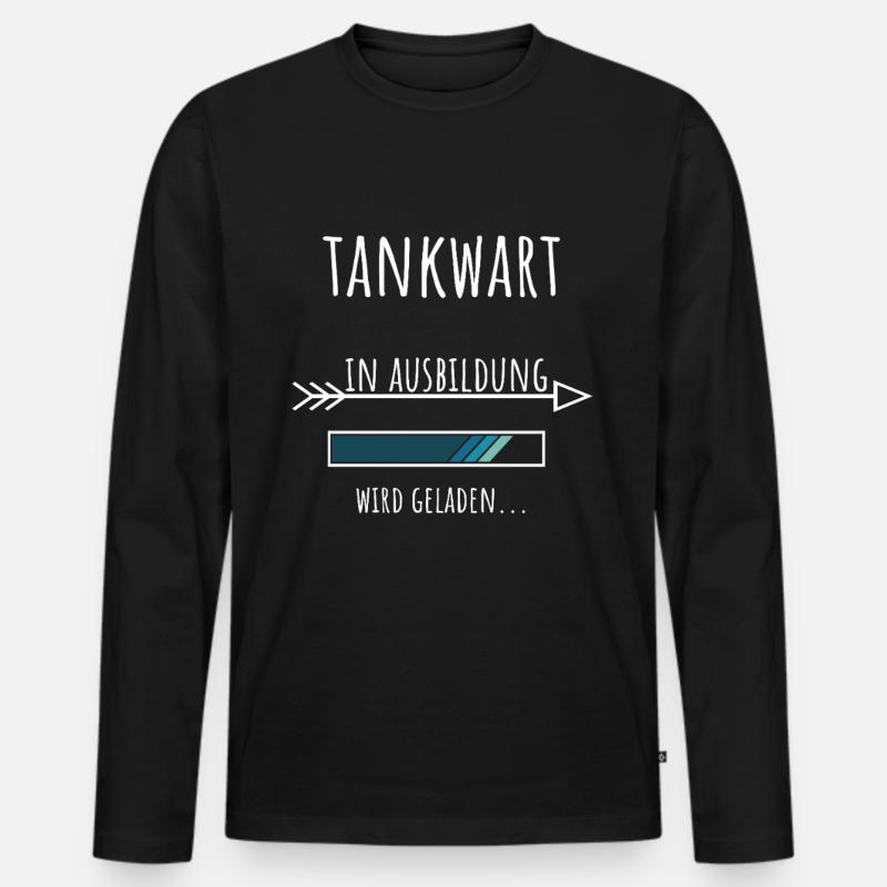 Tankwart Ausbildung Beruf Geschenk - Männer Premium Bio Langarmshirt - Schwarz