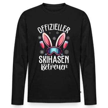 Superviseur officiel du lapin de ski - T-shirt manches longues Premium bio Homme - noir - Devant - Nico (187cm)