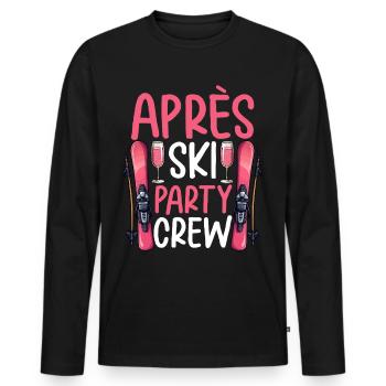 Équipe de fête après ski - T-shirt manches longues Premium bio Homme - noir - Devant - Nico (187cm)