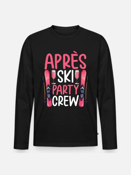 Après Ski Party Crew - Men's Premium Organic Long Sleeve Shirt - black