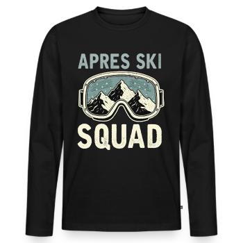 Équipe d’après-ski - T-shirt manches longues Premium bio Homme - noir - Devant - Nico (187cm)