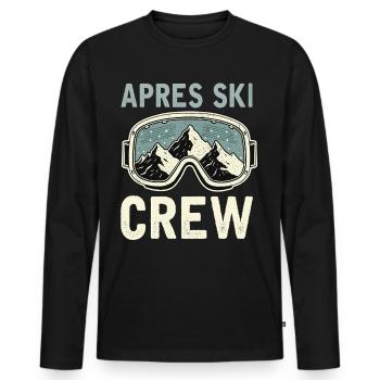 Équipage après-ski - T-shirt manches longues Premium bio Homme - noir - Devant - Nico (187cm)