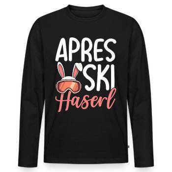 Lapin d’après-ski - T-shirt manches longues Premium bio Homme - noir - Devant - Nico (187cm)