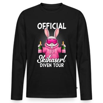 Visite officielle de Skihaserl Diven - T-shirt manches longues Premium bio Homme - noir - Devant - Nico (187cm)