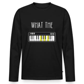 What the F? Musik Piano Klaviatur Akkord F-Dur - Männer Premium Bio Langarmshirt - Schwarz - Vorne - Nico (187cm)