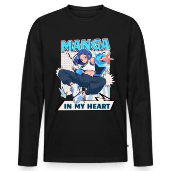 Manga Books Manga Lovers - Men's Premium Organic Long Sleeve Shirt - black - Front - Nico (187cm)