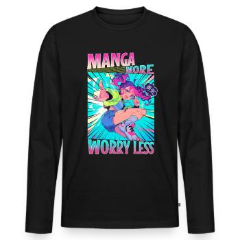 Manga Books Manga Lovers - Men's Premium Organic Long Sleeve Shirt - black - Front - Nico (187cm)