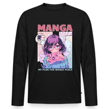 Manga Books Manga Lovers - Men's Premium Organic Long Sleeve Shirt - black - Front - Nico (187cm)
