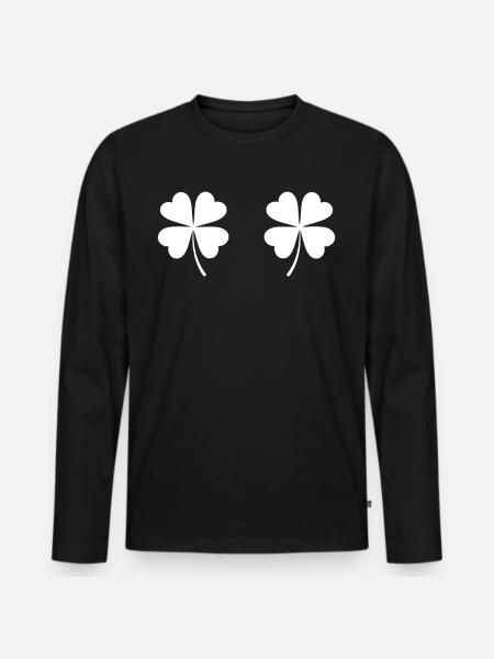 Shamrock Boobs Irish Boobies - Men's Premium Organic Long Sleeve Shirt - black
