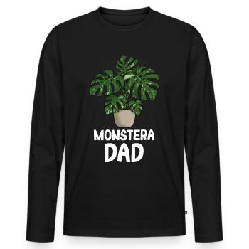 Monstera Dad - Männer Premium Bio Langarmshirt - Schwarz - Vorne - Nico (187cm)