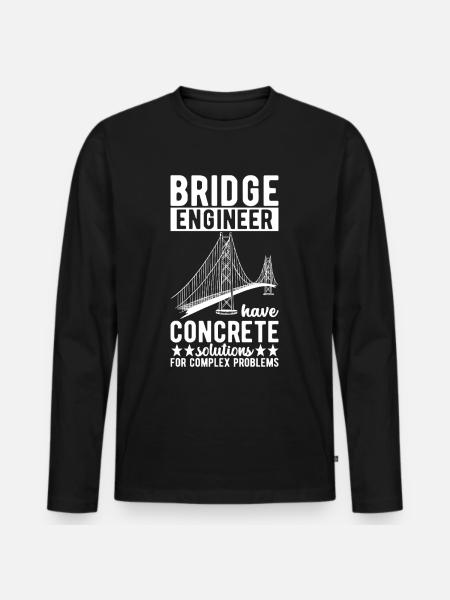 Bridge Engineer Bridge Construction - Men's Premium Organic Long Sleeve Shirt - black