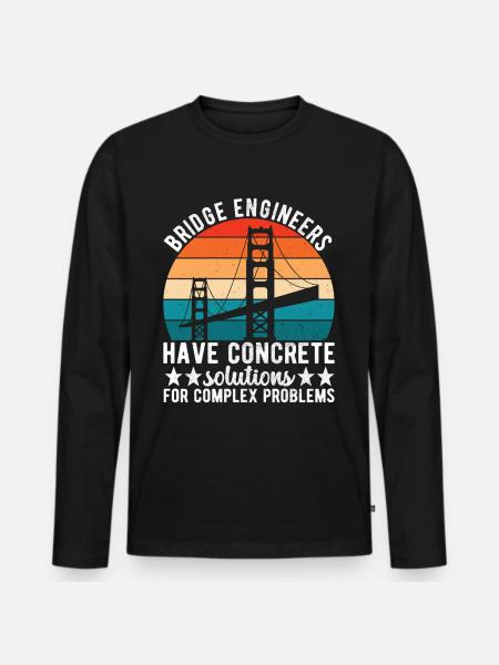 Bridge Engineer Bridge Construction - Men's Premium Organic Long Sleeve Shirt - black