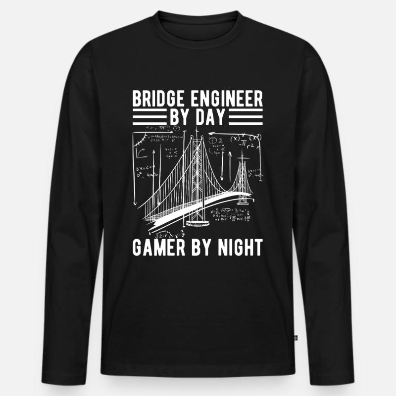 Bridge Engineer Bridge Construction - Men's Premium Organic Long Sleeve Shirt - black