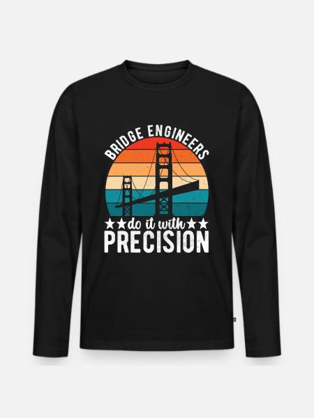 Bridge Engineer Bridge Construction - Men's Premium Organic Long Sleeve Shirt - black