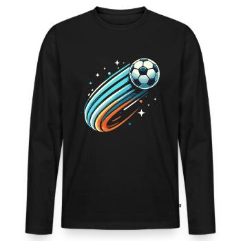 Soccer, Soccer Player, Soccer Player Boy - Men's Premium Organic Long Sleeve Shirt - black - Front - Nico (187cm)
