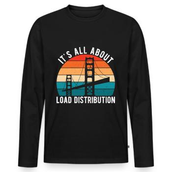 Ingénieur des ponts Construction de ponts - T-shirt manches longues Premium bio Homme - noir - Devant - Nico (187cm)