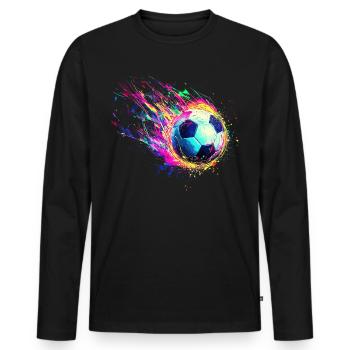 Fußball, Fußballer, Fussballspieler Junge - Männer Premium Bio Langarmshirt - Schwarz - Vorne - Nico (187cm)
