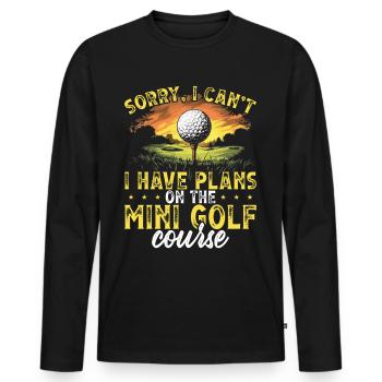 Golf Golf Golf Golf Parcours de Golf - T-shirt manches longues Premium bio Homme - noir - Devant - Nico (187cm)