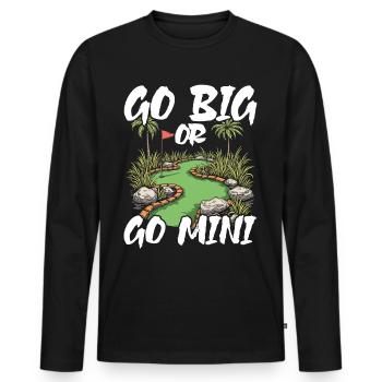 Golf Golf Golf Golf Parcours de Golf - T-shirt manches longues Premium bio Homme - noir - Devant - Nico (187cm)